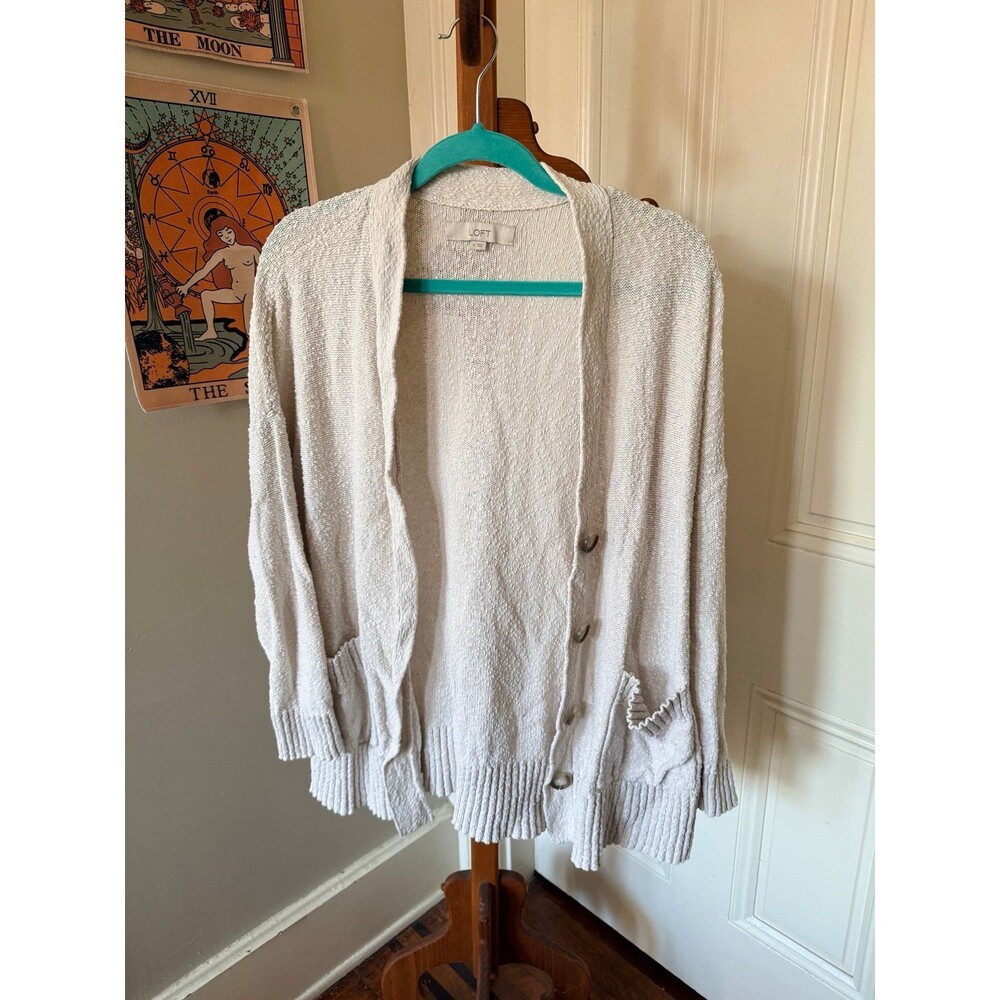 LOFT cream cardigan